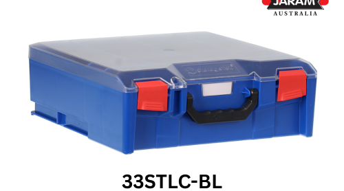 StorageTek Case Large Clear Lid PC c/w Dividers-Blue (33STLC-BL)