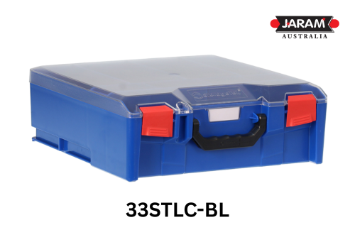 StorageTek Case Large Clear Lid PC c/w Dividers-Blue (33STLC-BL)
