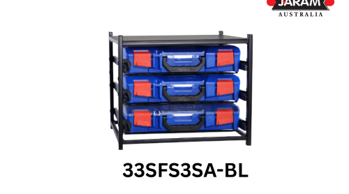 3 Small Drawer Frame Assembled c/w 3 small PC Lid cases StorageTek Blue Case (33SFS3SA-BL)