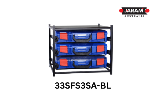 3 Small Drawer Frame Assembled c/w 3 small PC Lid cases StorageTek Blue Case (33SFS3SA-BL)